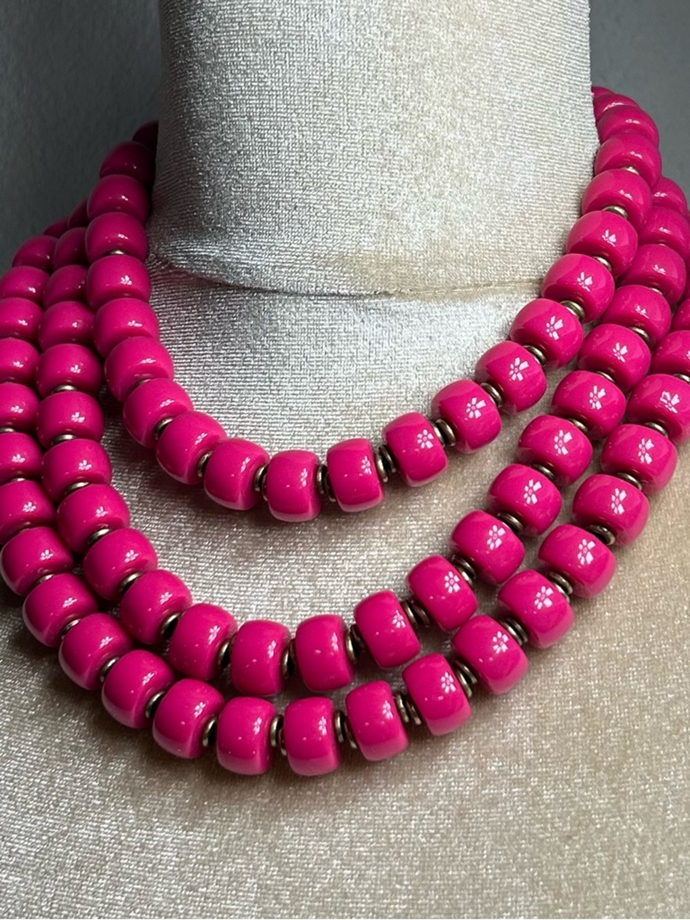 Premier Designs hot Pink Multi-Strand statement Necklace